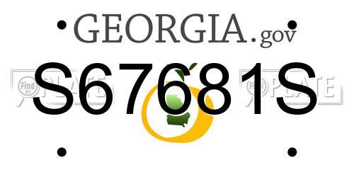 S67681S Georgia License Plate