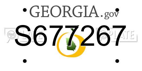 S677267 Georgia License Plate