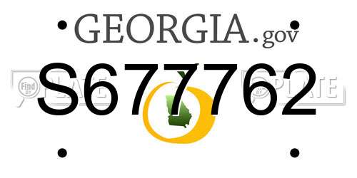 S677762 Georgia License Plate