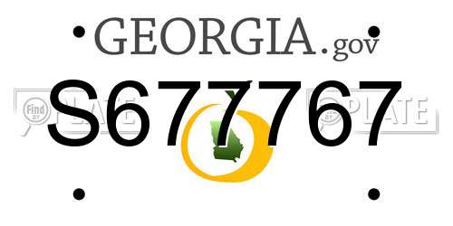 S677767 Georgia License Plate
