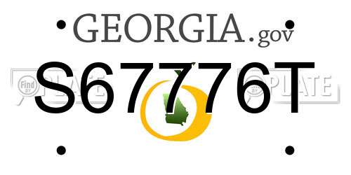S67776T Georgia License Plate