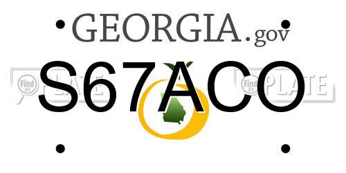S67ACO Georgia License Plate