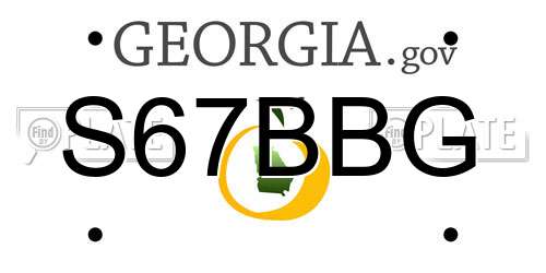 S67BBG Georgia License Plate