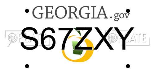S67ZXY Georgia License Plate
