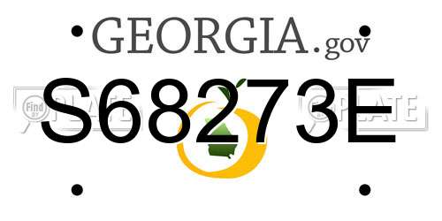 S68273E Georgia License Plate