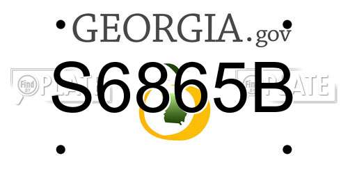 S6865B Georgia License Plate