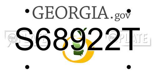 S68922T Georgia License Plate