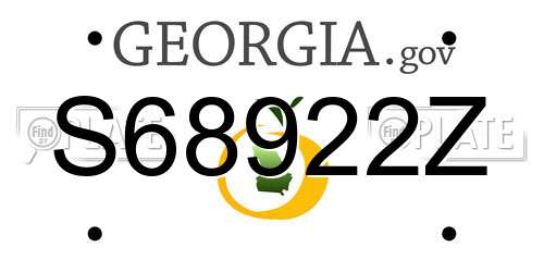 S68922Z Georgia License Plate