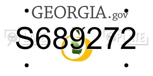 S689272 Georgia License Plate