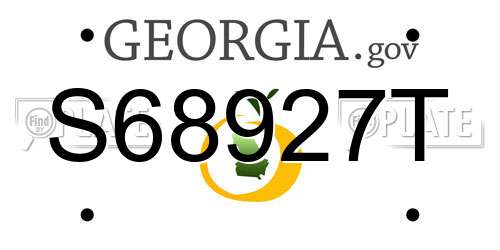S68927T Georgia License Plate