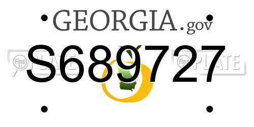 S689727 Georgia License Plate