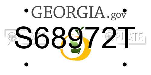 S68972T Georgia License Plate