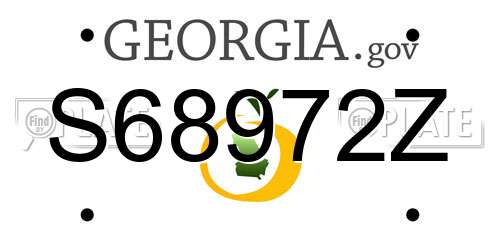 S68972Z Georgia License Plate
