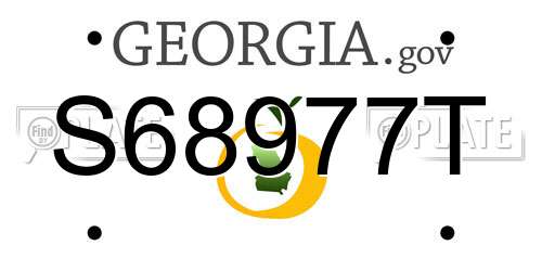 S68977T Georgia License Plate