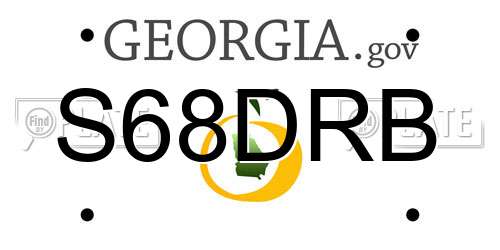 S68DRB Georgia License Plate