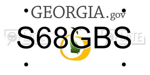 S68GBS Georgia License Plate