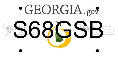 S68GSB Georgia License Plate