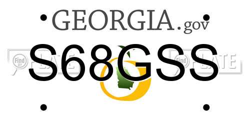 S68GSS Georgia License Plate