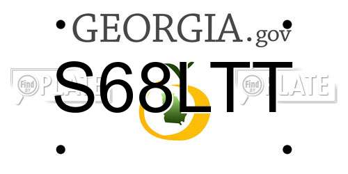 S68LTT Georgia License Plate