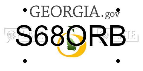 S68ORB Georgia License Plate