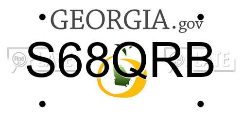 S68QRB Georgia License Plate