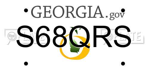 S68QRS Georgia License Plate