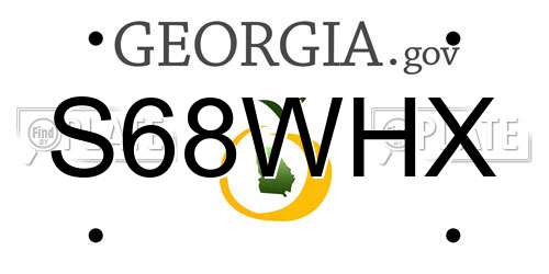 S68WHX Georgia License Plate