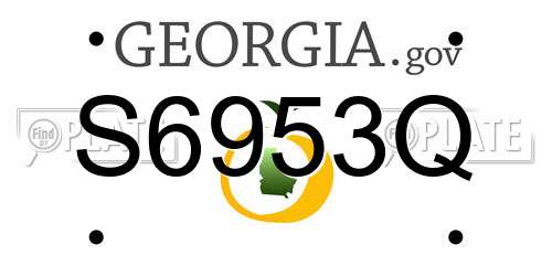 S6953Q Georgia License Plate
