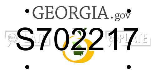 S702217 Georgia License Plate