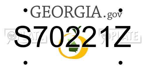 S70221Z Georgia License Plate
