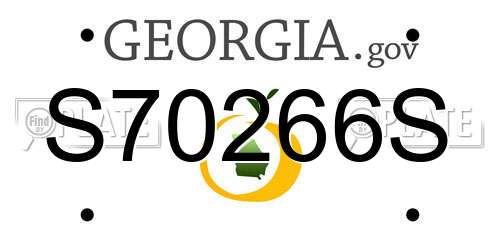 S70266S Georgia License Plate