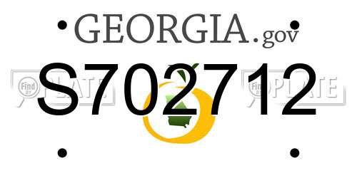 S702712 Georgia License Plate