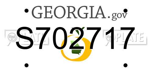 S702717 Georgia License Plate