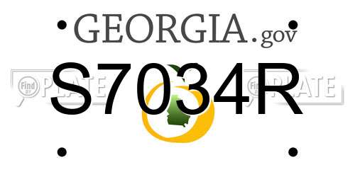 S7034R Georgia License Plate