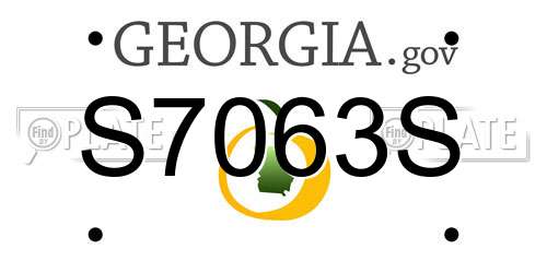 S7063S Georgia License Plate