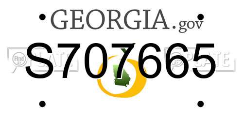 S707665 Georgia License Plate