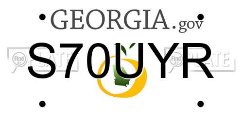 S70UYR Georgia License Plate