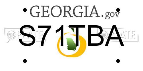 S71TBA Georgia License Plate