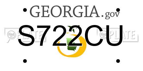 S722CU Georgia License Plate