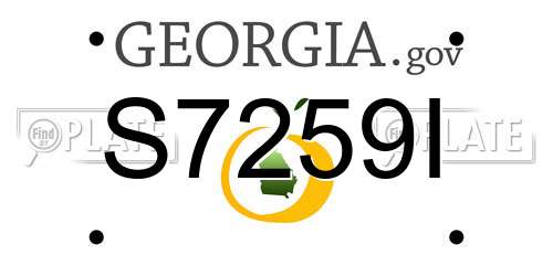 S7259I Georgia License Plate