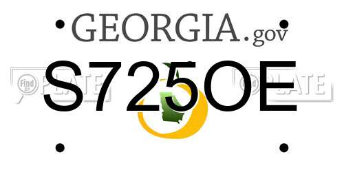 S725OE Georgia License Plate