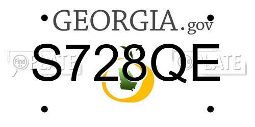 S728QE Georgia License Plate