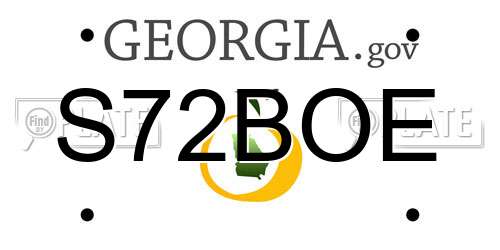 S72BOE Georgia License Plate