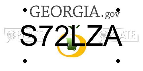 S72LZA Georgia License Plate