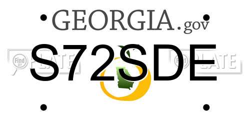S72SDE Georgia License Plate