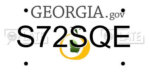 S72SQE Georgia License Plate