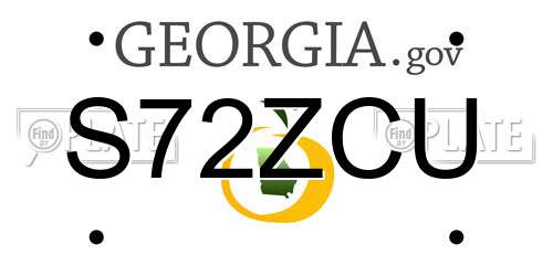S72ZCU Georgia License Plate