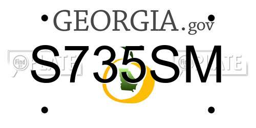 S735SM Georgia License Plate