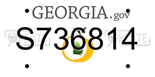 S736814 Georgia License Plate
