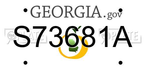 S73681A Georgia License Plate